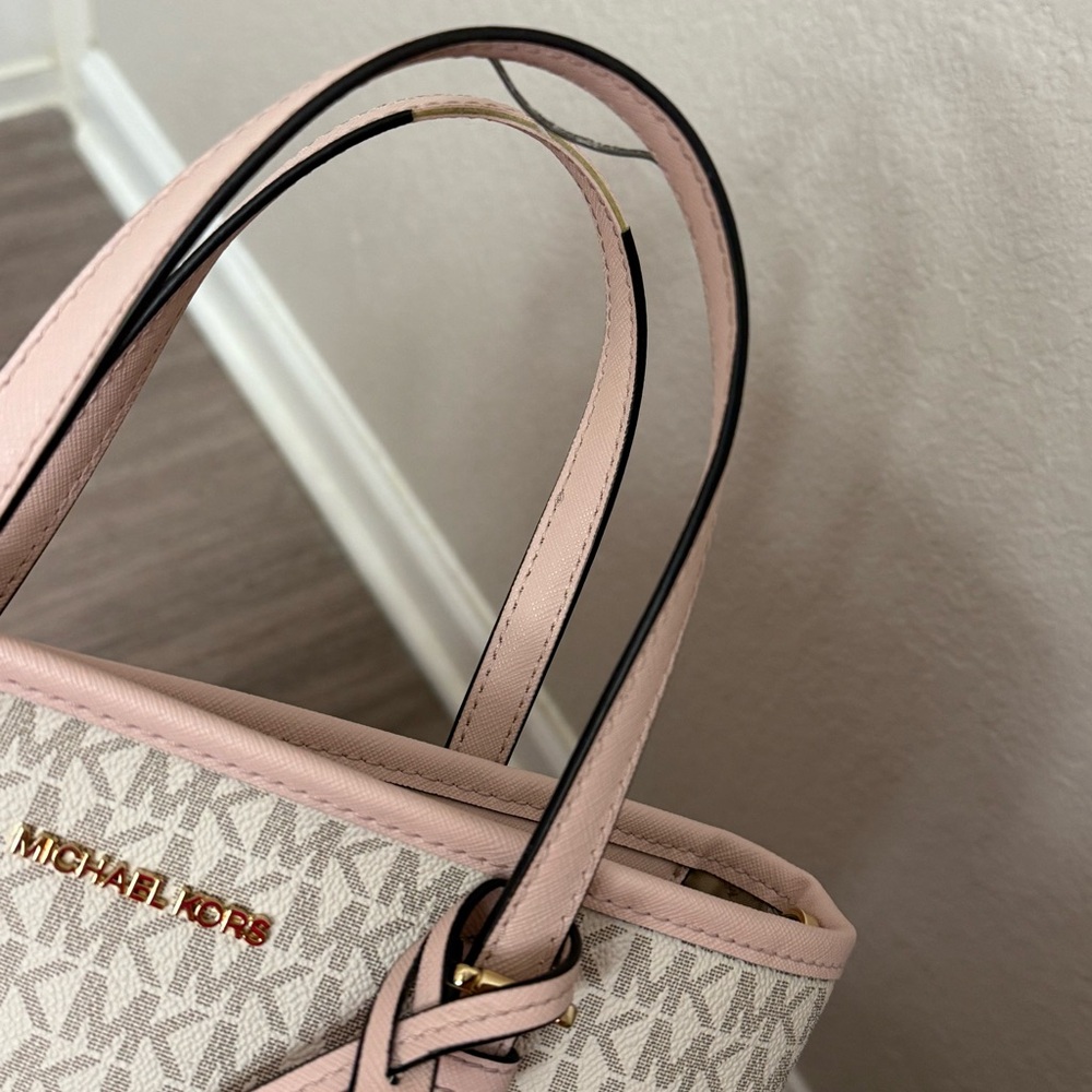 Michael Kors Jet Set Travel Extra-Small Logo Top-Zip Tote Bag - Picture 7 of 10